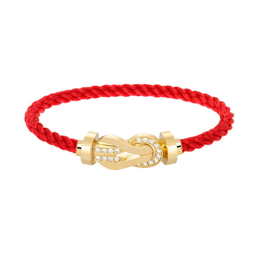 TimiCHANCE LARGE 8 FIGURE BUCKLE HALF DIAMOND BRACELET GOLD