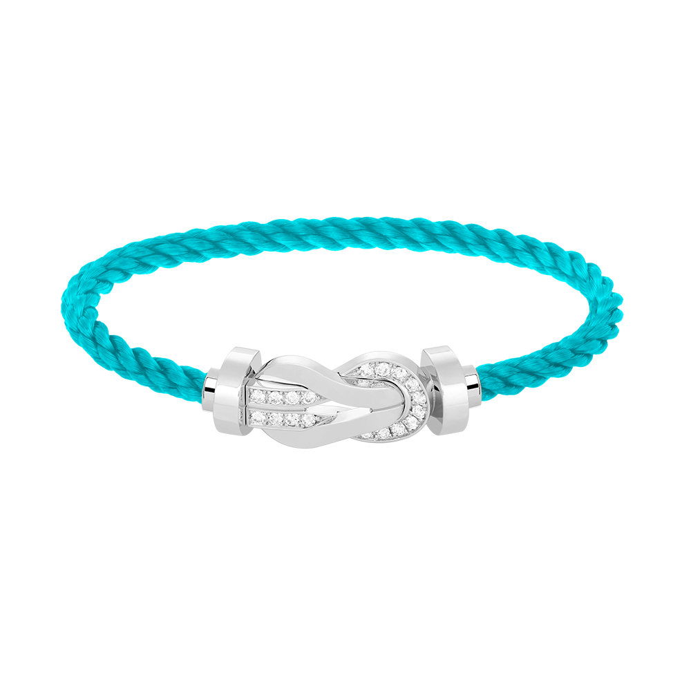 TimiCHANCE LARGE 8 FIGURE BUCKLE HALF DIAMOND BRACELET SILVER