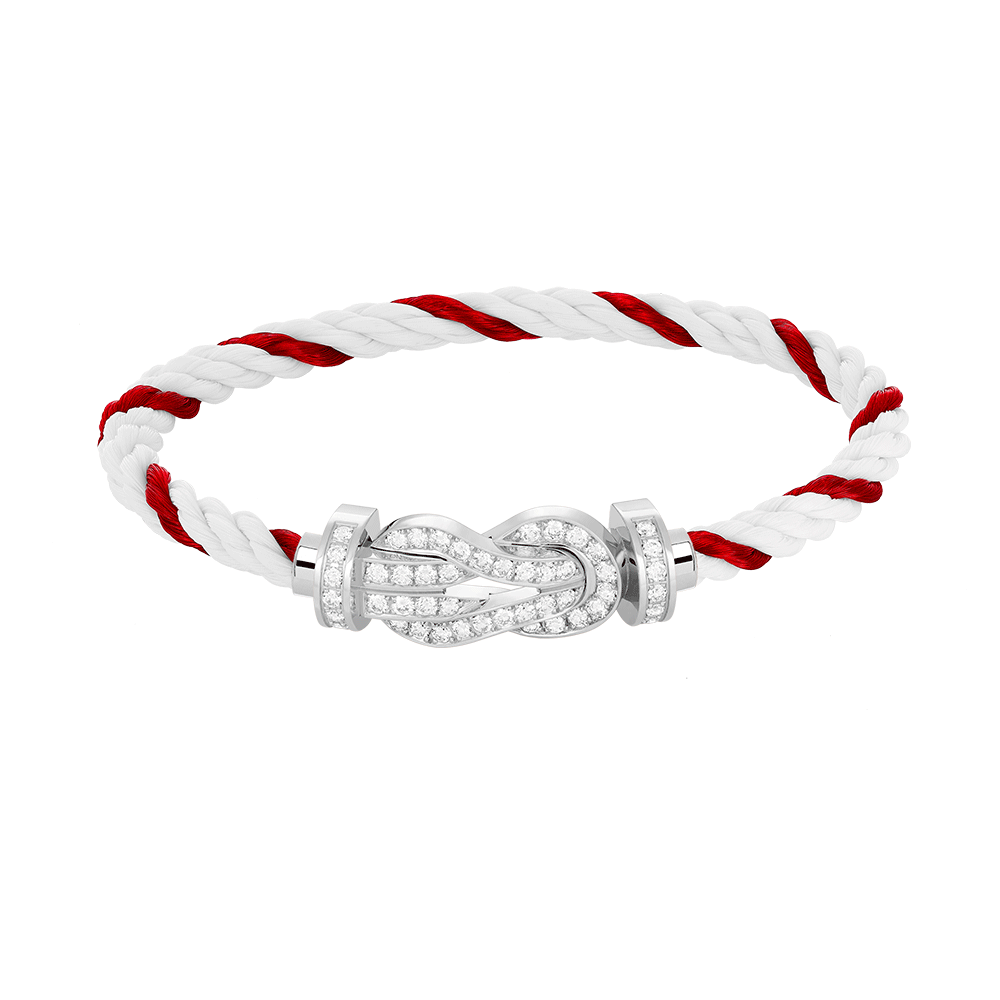 TimiCHANCE LARGE 8 FIGURE BUCKLE FULL DIAMOND BRACELET SILVER