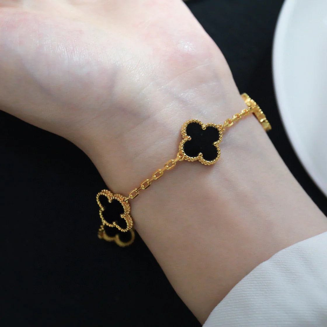 [Timi]New  CLOVER 5 MOTIF ONYXS BRACELET COLLECTION