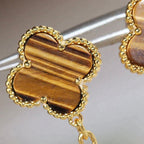 TimiCLOVER  2 MOTIF  TIGER EYE CARNELIAN EARRINGS