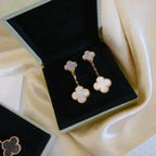 TimiCLOVER 2 MOTIF WHITE MOP EARRINGS