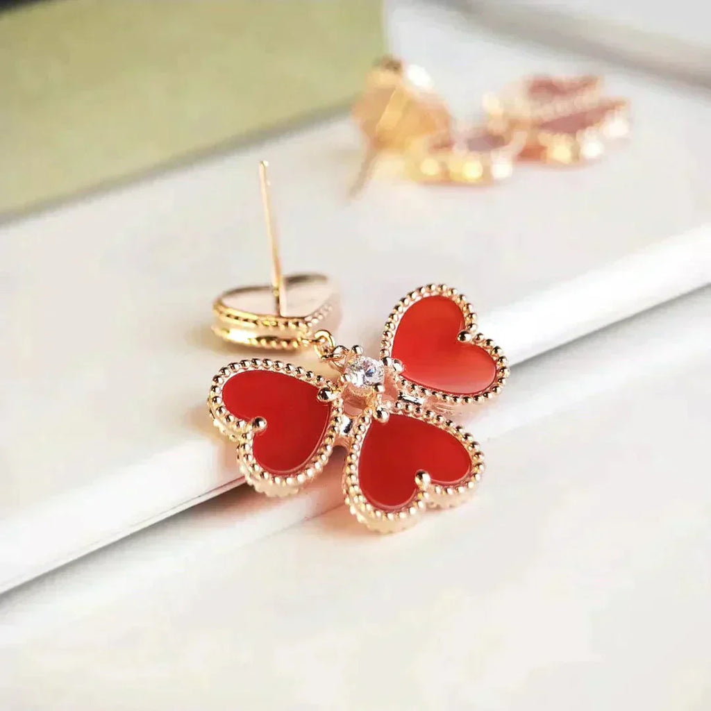 TimiSWEET CLOVER CARNELIAN EARRINGS