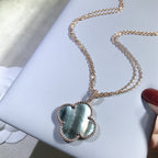 TimiCLOVER 25MM GOLD DARK MOP BIG CLOVER NECKLACE