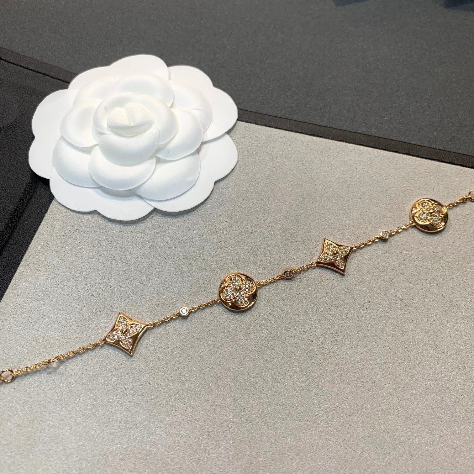 TimiSTAR AND SUN 4 MOTIFS GOLD DIAMONDS BRACELET
