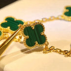 [Timi]New  CLOVER 5 MOTIF MALACHITE BRACELET COLLECTION