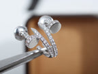 TimiJUSTE EARRINGS 12.75MM SILVER DIAMOND