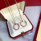 TimiJUSTE NECKLACE GOLD RED DIAMONDS