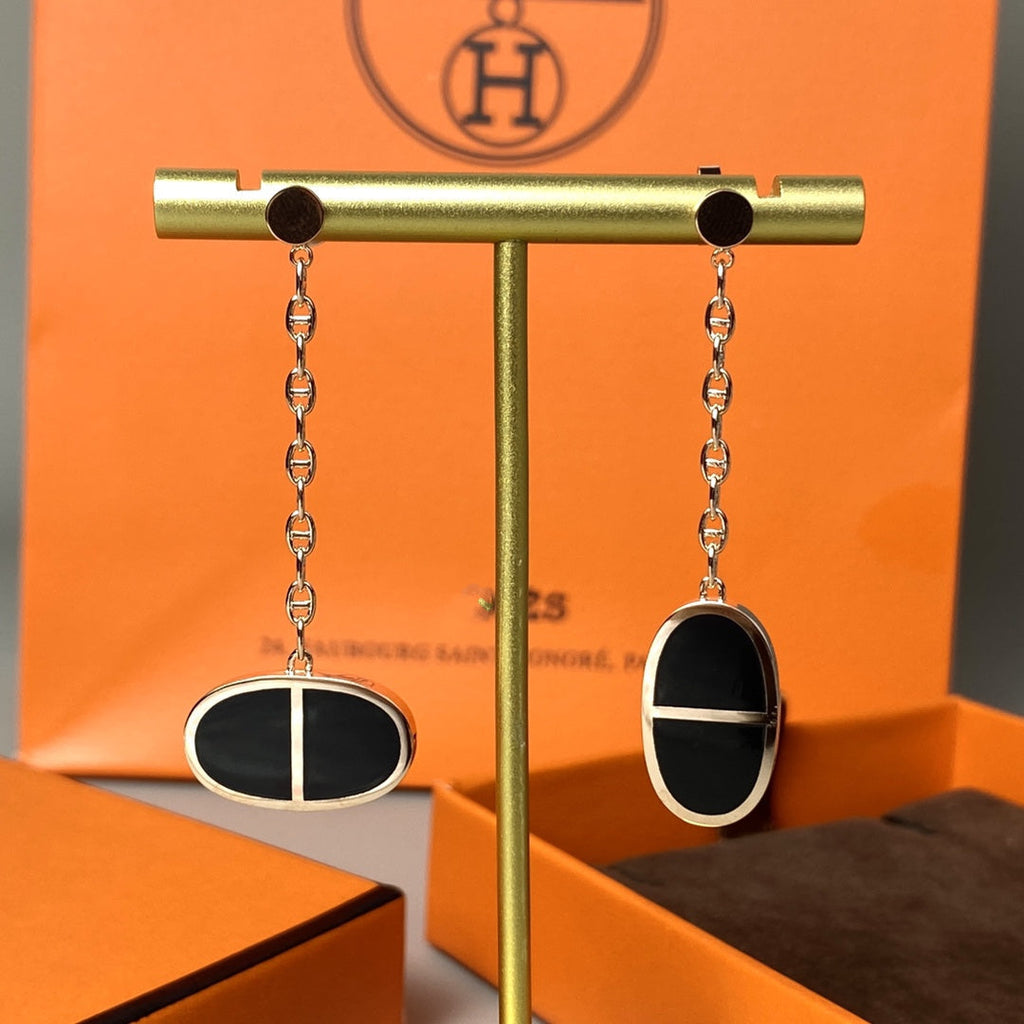 TimiCHAINE VERSO BLACK CERAMIC EARRINGS