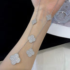 TimiCLOVER 5 MOTIFS SILVER DIAMONDS NECKLACE