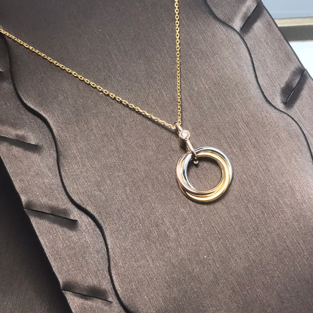 TimiTRINITY SILVER GOLD PINK GOLD NECKLACE