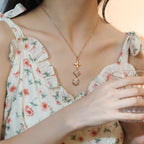 TimiSTAR AND SUN DIAMOND PINK GOLD NECKLACE