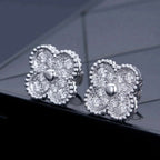TimiCLOVER 1 MOTIFS DIAMOND STUD EARRINGS SILVER