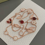 TimiLUCKY SPRING 15 MOTIFS ROSE GOLD NECKLACE