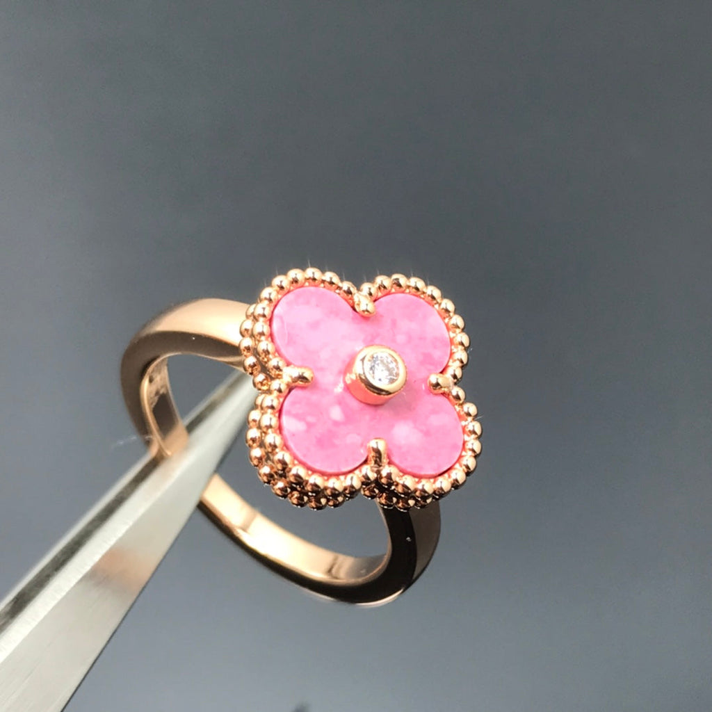 TimiCLOVER RHODONITE ROSE GOLD RING