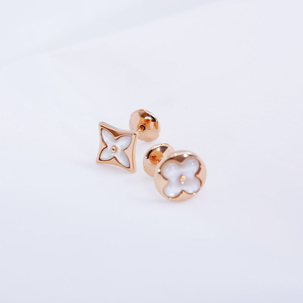 TimiSTAR AND SUN PINK GOLD MOP STUD EARRINGS