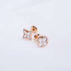 TimiSTAR AND SUN PINK GOLD MOP STUD EARRINGS