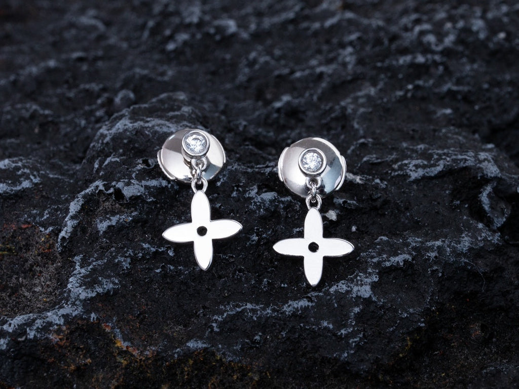 TimiVIDYLLE SILVER DIAMOND MINI DROP EARRINGS