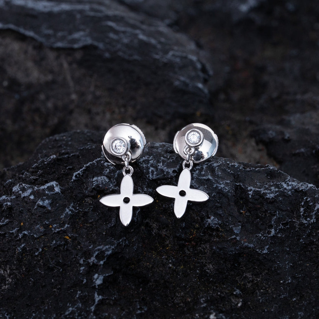 TimiVIDYLLE SILVER DIAMOND MINI DROP EARRINGS