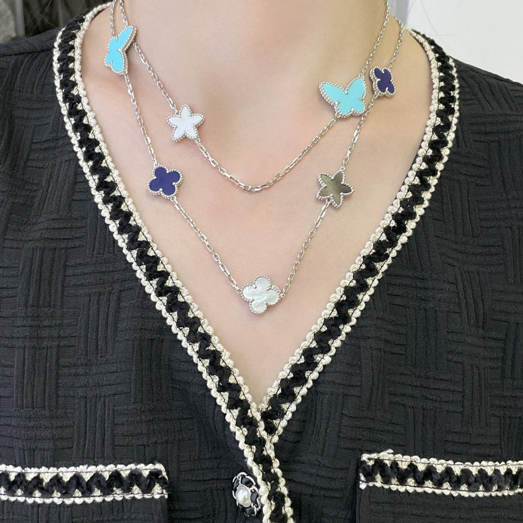 TimiLUCKY CLOVER SILVER 11 MOTIF NECKLACE