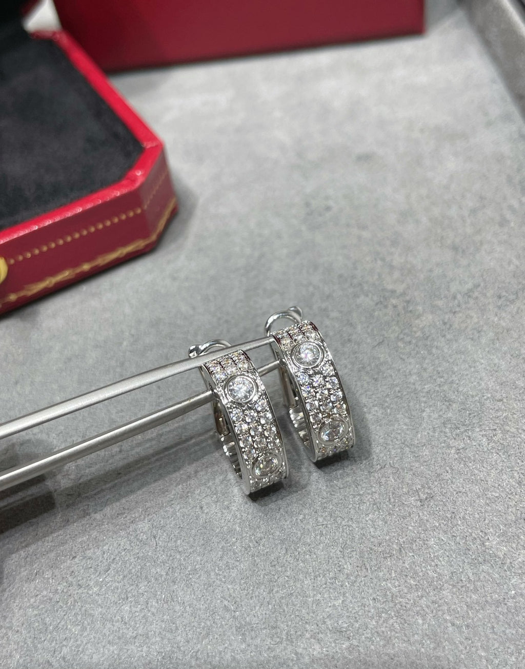 TimiLOVE 5.5MM DIAMOND PAVED EARRINGS