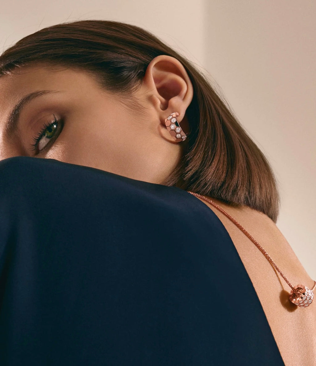 TimiBEE LOVE DIAMOND HOOP EARRINGS