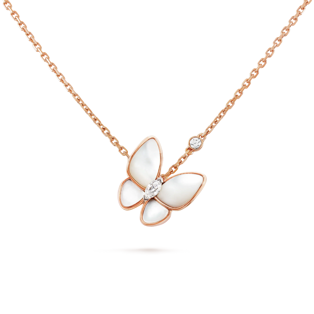 TimiBUTTERFLY MOP DIAMOND NECKLACE