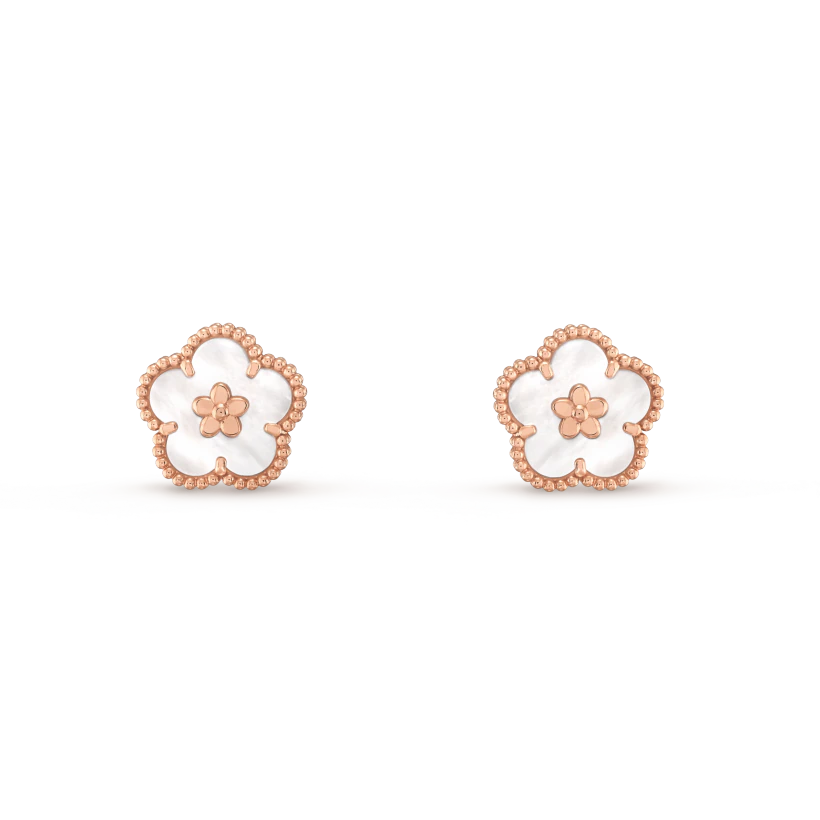 TimiLUCKY PINK GOLD WHITE MOP EARRINGS