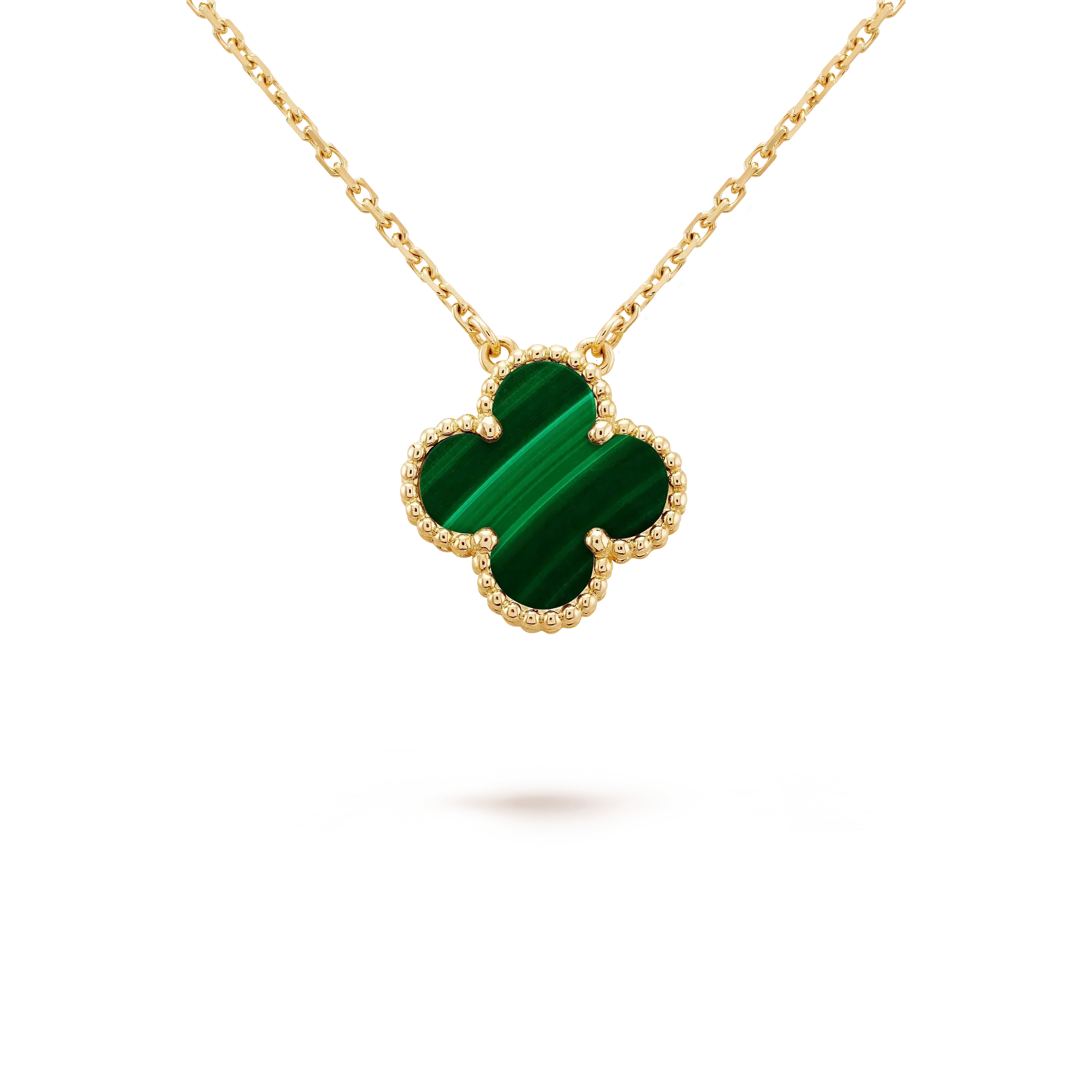 TimiCLOVER 15MM MALACHITE SINGLE FLOWER  NECKLACE