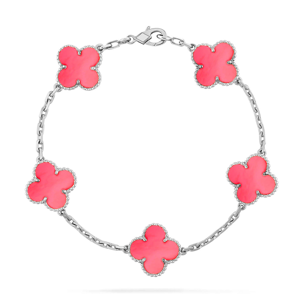 [Timi]New  CLOVER 5 MOTIFS  PINK MOP BRACELET COLLECTION