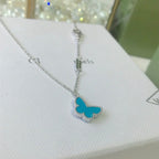 ¡®Timi¡¯BUTTERFLY TURQUOISE BUTTERFLY BRACELET SILVER