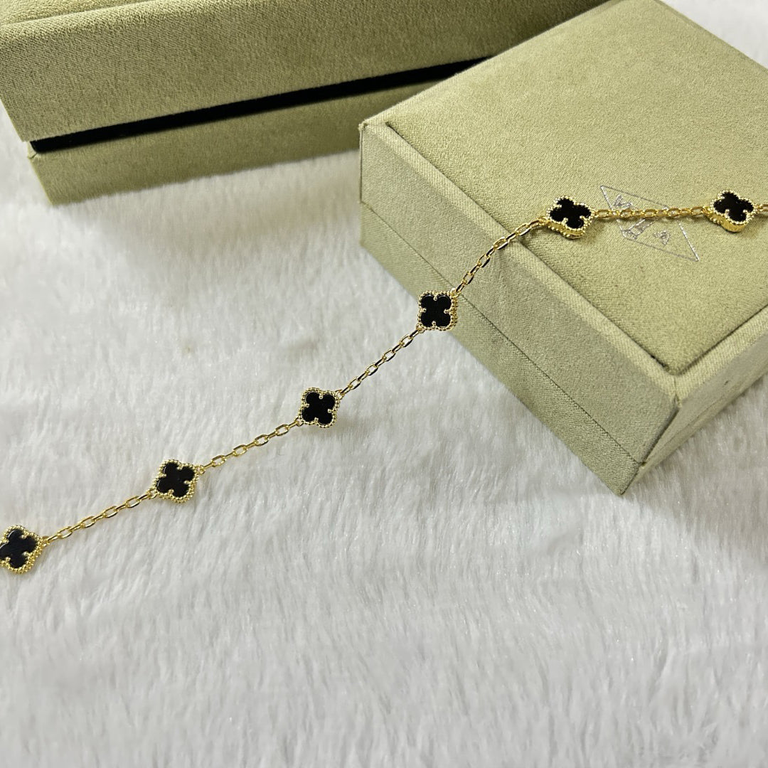 [¡®Timi¡¯]CLOVER 6 MOTIF  ONYXS BRACELET