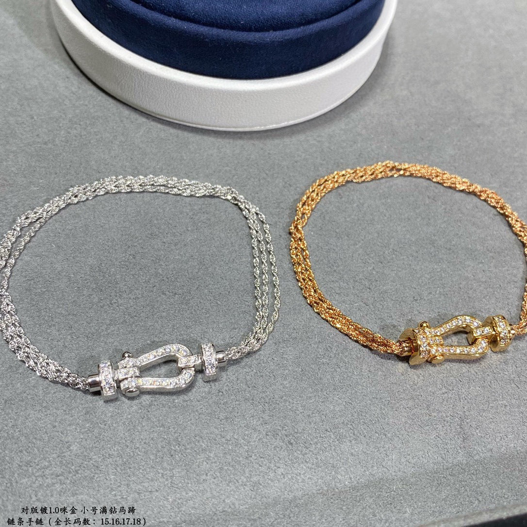 TimiFORCE SMALL HORSESHOE  DIAMOND CHAIN ROPE BRACELET