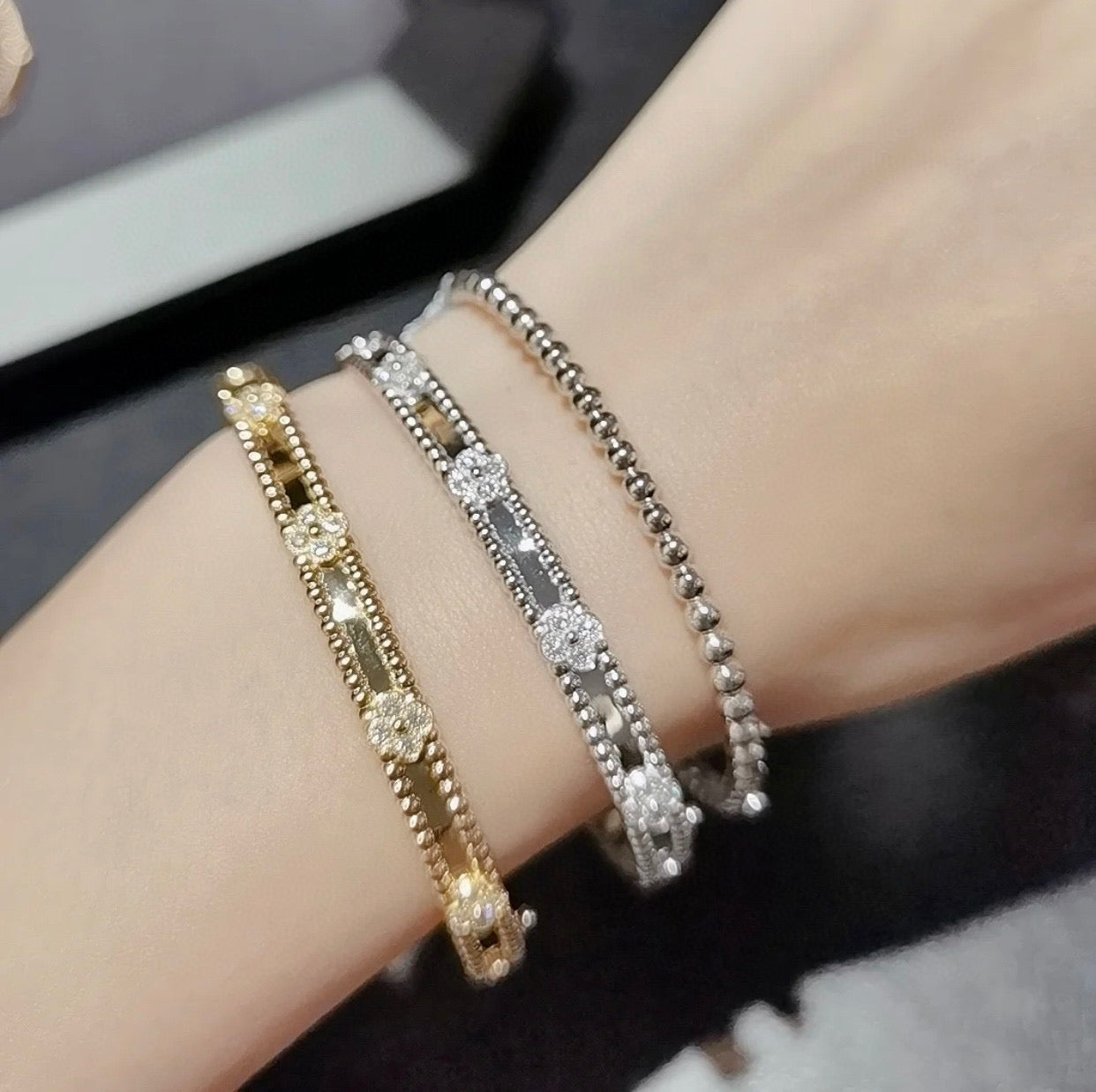 ¡®Timi¡¯CLOVER BRACELET 4MM DIAMONDS
