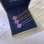 TimiCLOVER 15MM  PURPLE VIOLET NECKLACE