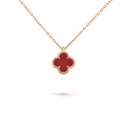 TimiCLOVER MINI 9.5MM WHITE CARNELIANS NECKLACE