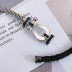 TimiFORCE LARGE HORSESHOE BLACK DIAMOND BRACELET SILVER