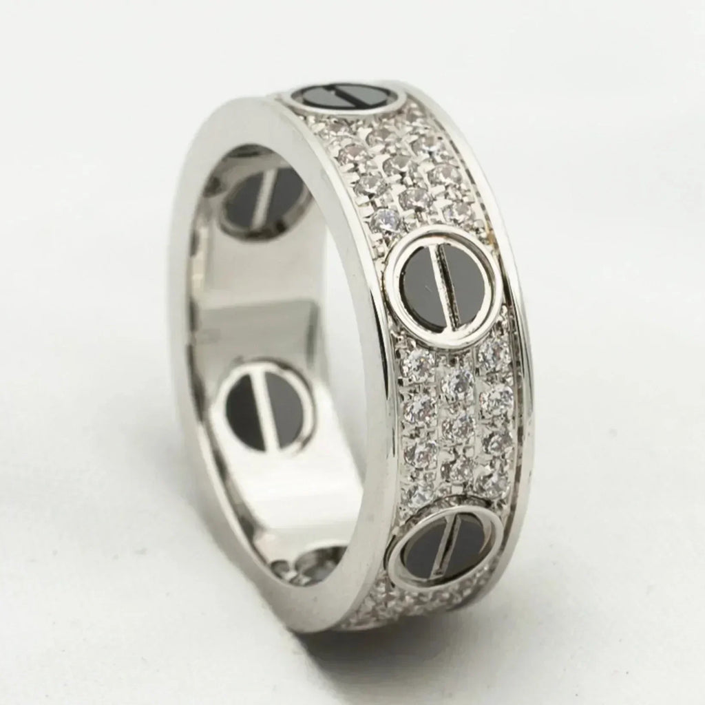 TimiLOVE RING 5.5MM DIAMONDS PAVED CERAMIC