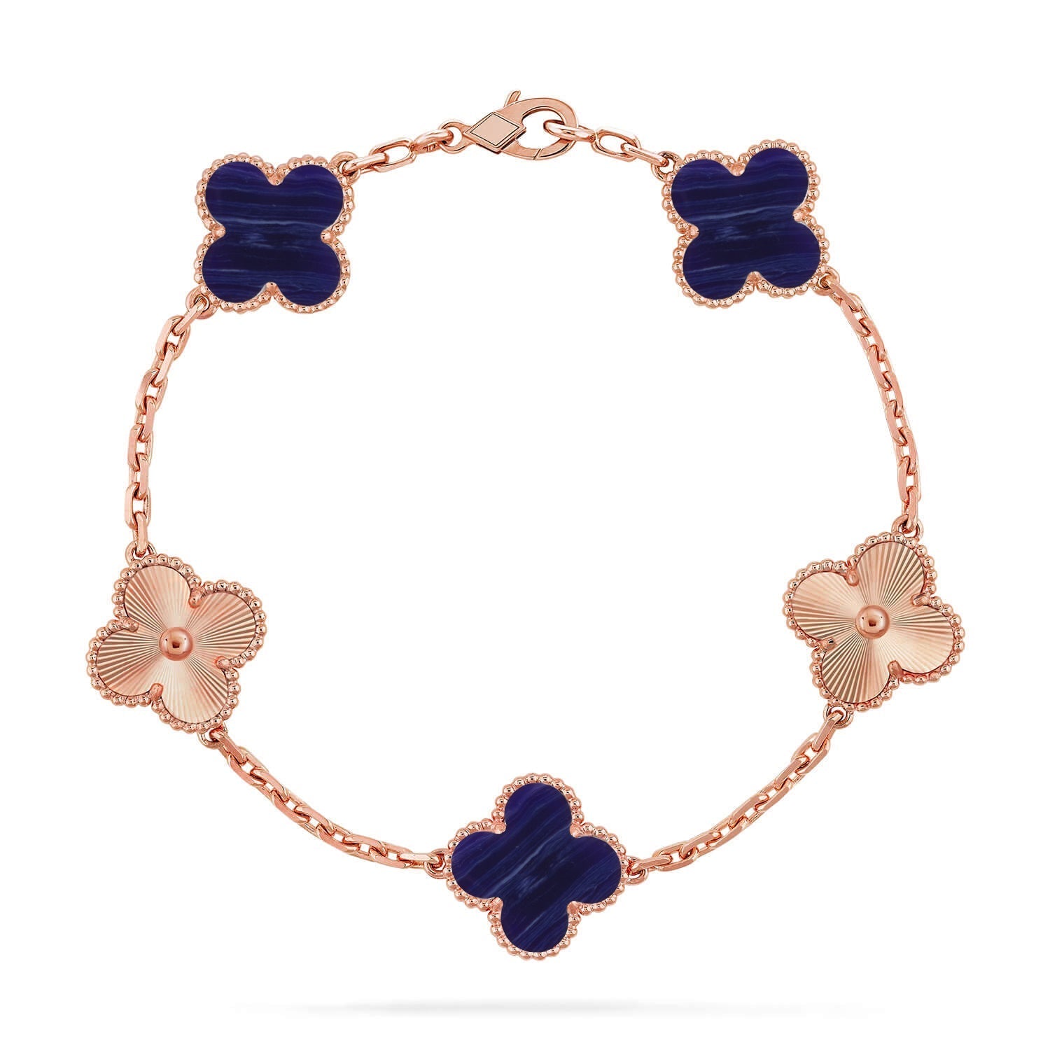 [Timi]New CLOVER 5 MOTIF PURPLE STRIPES BRACELET COLLECTION