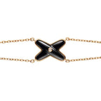 TimiJEUX BRACELET ONYX PINK GOLD 1 DIAMOND