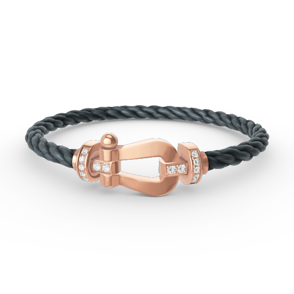 TimiFORCE LARGE HORSESHOE HALF DIAMOND BRACELET ROSE GOLD