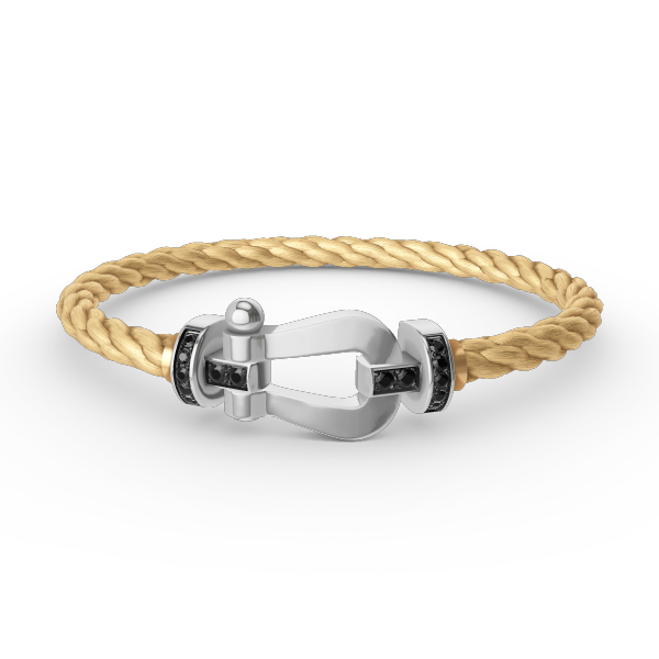 TimiFORCE LARGE HORSESHOE BLACK DIAMOND BRACELET SILVER