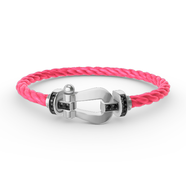 TimiFORCE LARGE HORSESHOE BLACK DIAMOND BRACELET SILVER