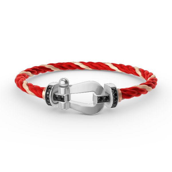 TimiFORCE LARGE HORSESHOE BLACK DIAMOND BRACELET SILVER