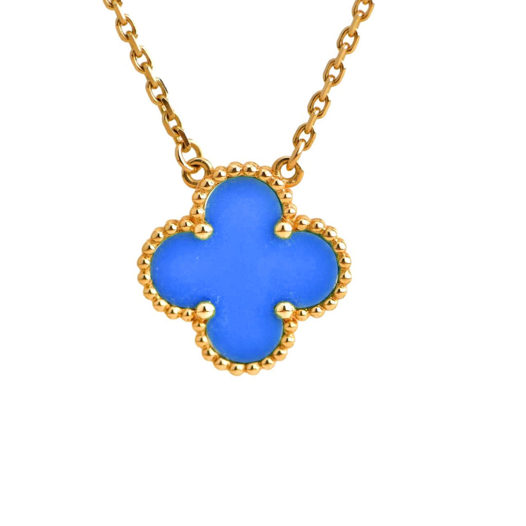 TimiCLOVER 15MM BLUE AGATE NECKLACE