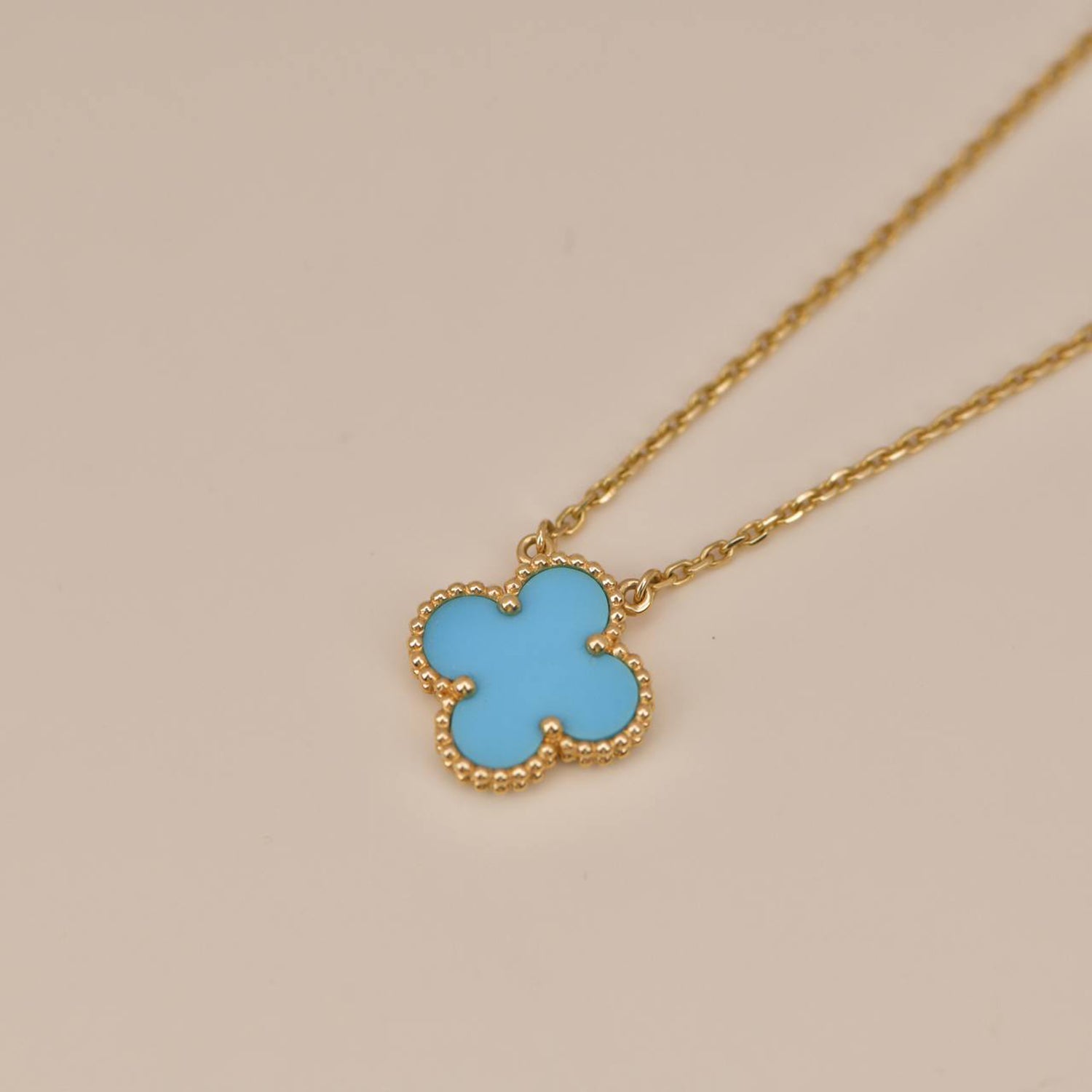 TimiCLOVER 15MM VINTAGE TURQUOISE NECKLACE
