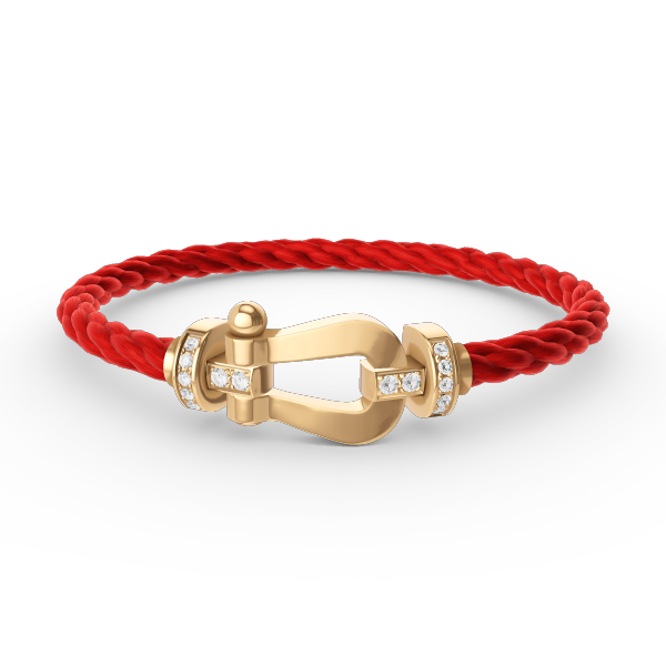 TimiFORCE LARGE HORSESHOE HALF DIAMOND BRACELET GOLD