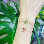 ¡®Timi¡¯FRIVOLE GOLD FLOWER PINK MALACHITE BRACELET
