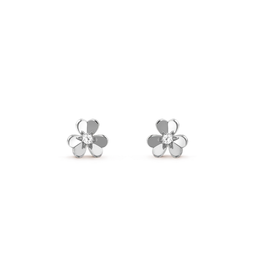 TimiFRIVOLE MINI SILVER FLOWER EARRINGS