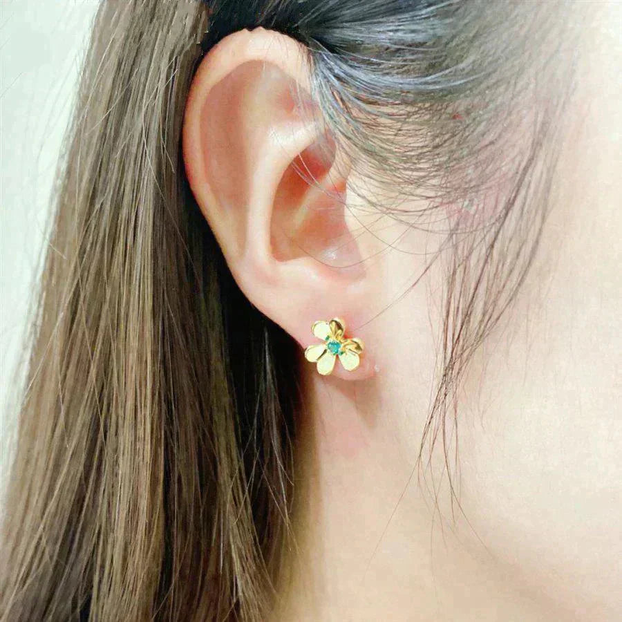TimiFRIVOLE  FLOWER MALACHITE EARRINGS